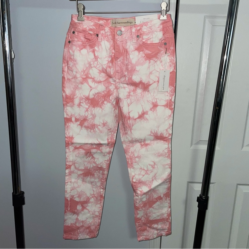 Soft Surroundings Pink Ultimate Denim Tie Dye High Rise Skinny Jeans 2P NWT! - Picture 2 of 8